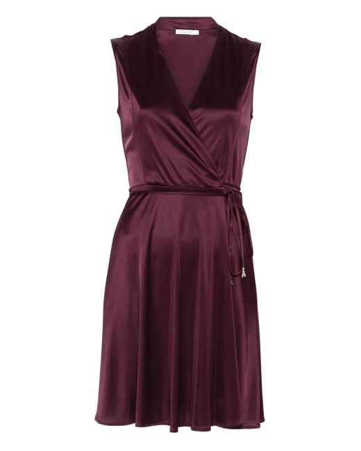 Patrizia Pepe Purple Minikleid Mit V-Ausschnitt