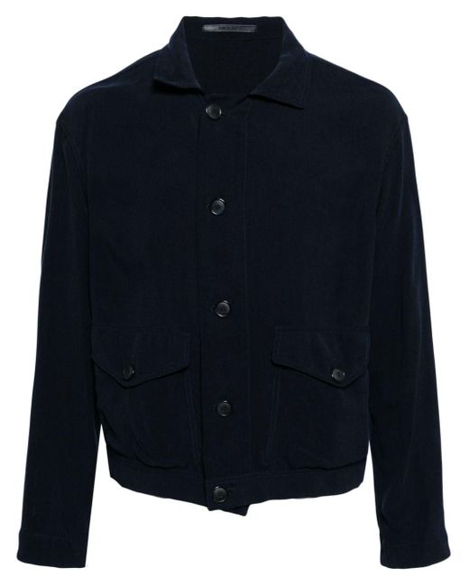 Giorgio Armani Blue Spread-collar Shirt Jacket for men