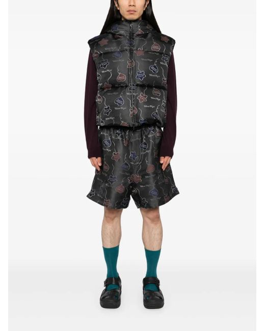 MASU Black Falling Balloon Down Vest Jacket for men