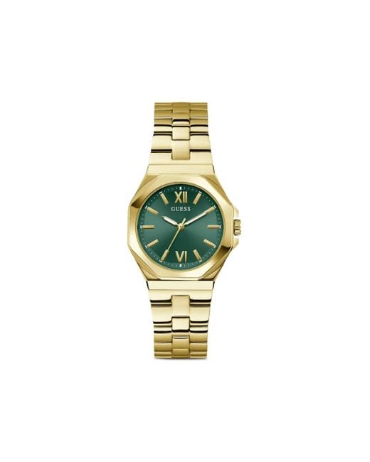 Guess Metallic Stainless Steel 34Mm Watch