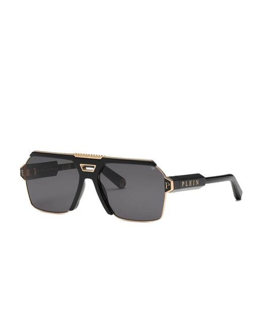 Philipp Plein Gray Geometric-Pilot Sunglasses for men