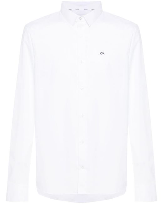 Camicia con ricamo di Calvin Klein in White da Uomo