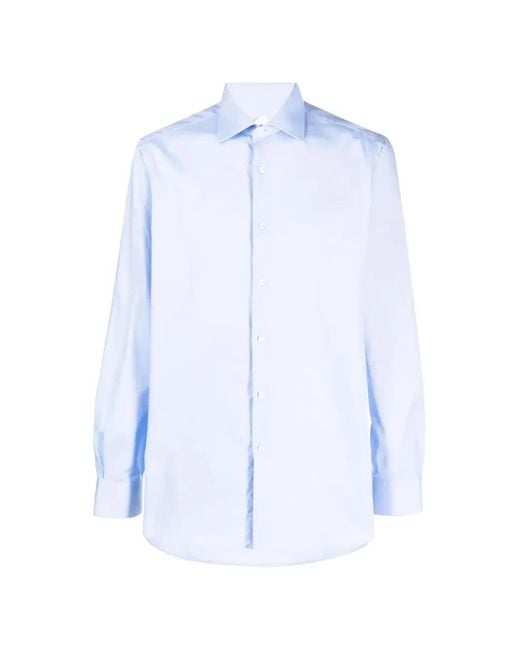 Pal Zileri Blue Long-Sleeve Cotton Shirt for men