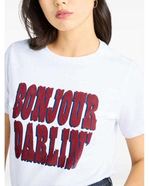 T-Shirt Bonjour Darlin Cinq À Sept en coloris White