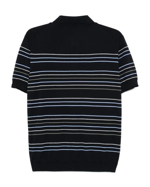 Paul & Shark Black Striped Polo Shirt for men
