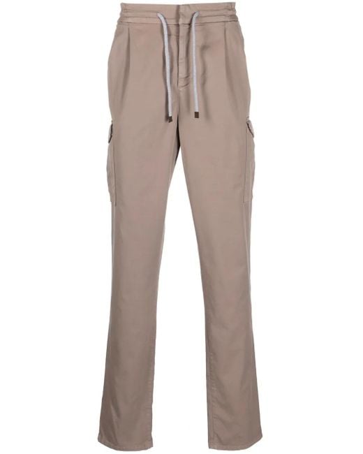 PT Torino Gray Slim-Cut Chino Shorts for men