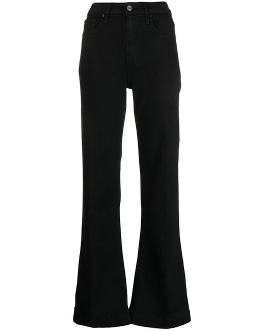 PAIGE Leenah High-waist Flared Jeans in Black | Lyst