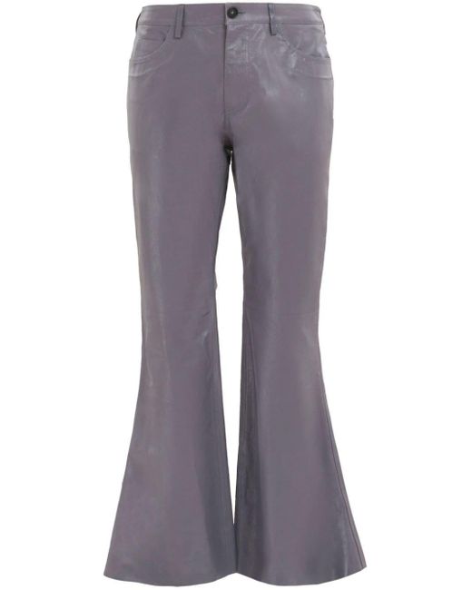 Marni Gray Flared Leather Trousers