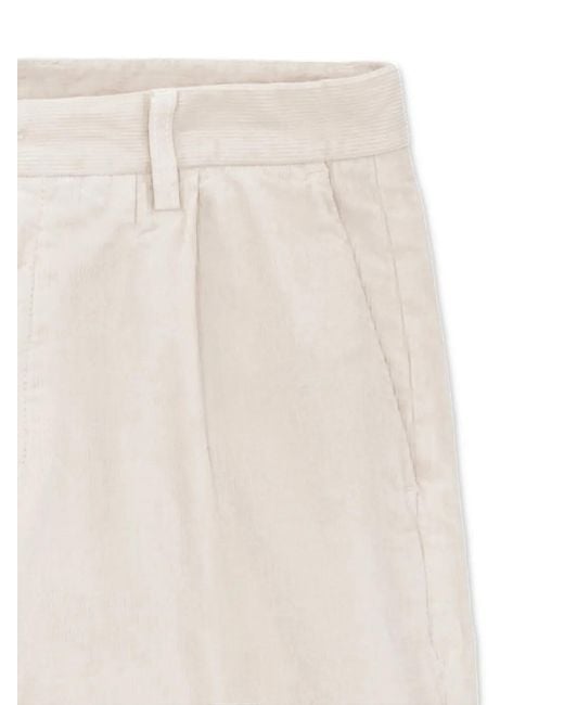 Fortela White Pences Corduroy Tapered Trousers for men