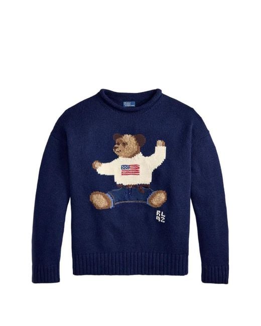 Polo Ralph Lauren Blue Polo Bear Rollneck Sweater