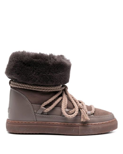 Inuikii Laceup Snow Boots in Brown Lyst