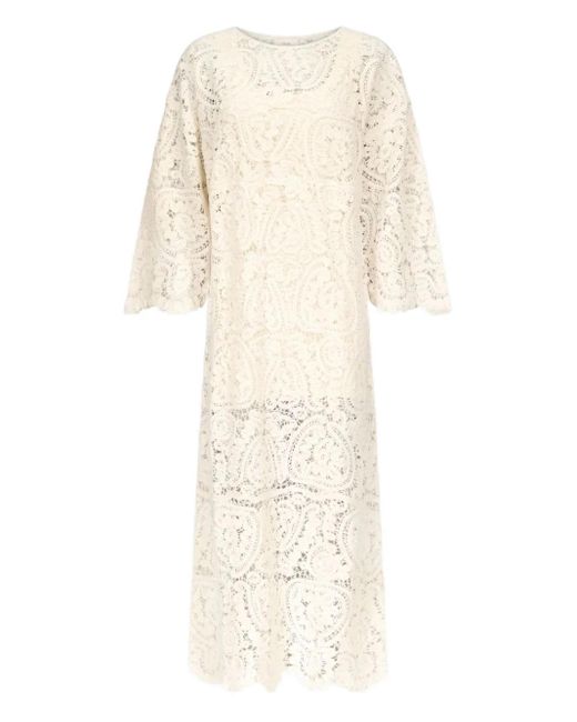 Loulou de Saison Ciko クロシェパターン マキシドレス Natural