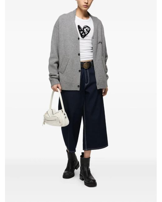 Acne Gray Embroidered Button Cardigan for men