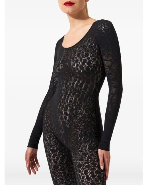 Wolford パイソンパターン ジャンプスーツ Black