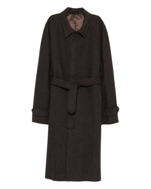 Paura Black Arthur Belted Coat for men