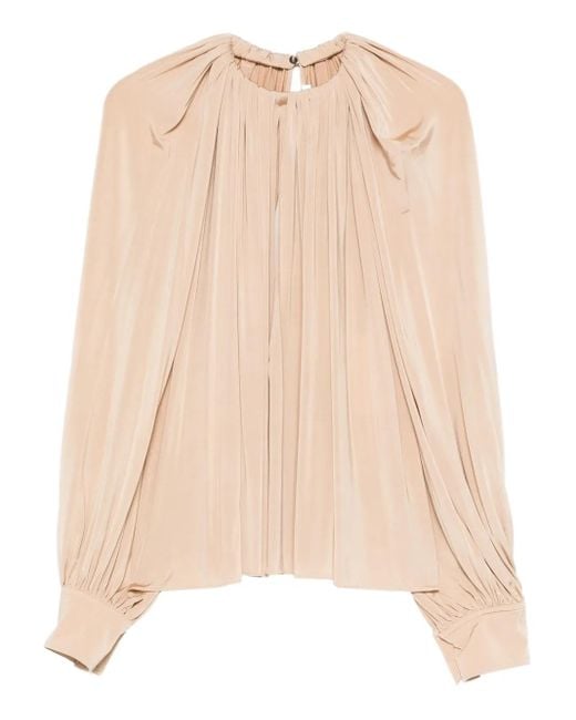 Ferragamo Natural Blouse With Back Slit Detail