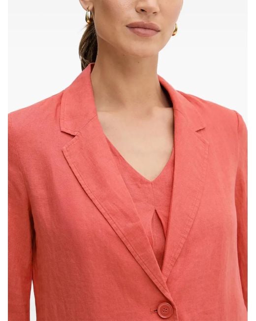 Benetton Red Pocket Button Blazer