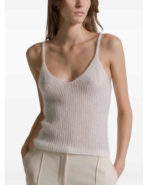 Alberta Ferretti White Spaghetti-Strap Top