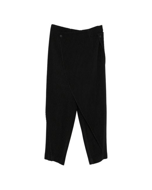 Homme Plissé Issey Miyake メンズ ブラック プリーツ サルエルパンツ