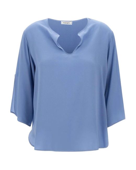 Kangra シルクブラウス Blue