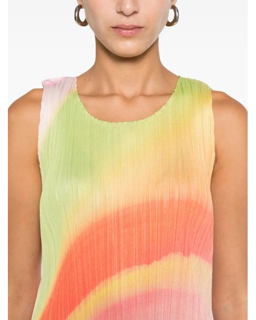 Top Plissettato Con Stampa di Pleats Please Issey Miyake in Pink