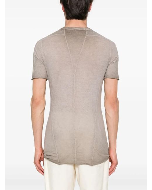 Masnada Gray Distressed Cotton T-Shirt for men