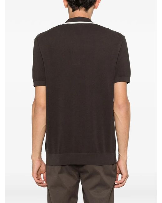 Paolo Pecora Black V-Neck Trimmed T-Shirt for men