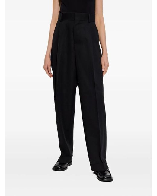 DSquared² Black Pleated Wool Trousers