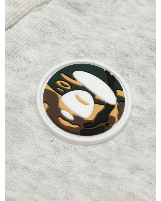 Aape By A Bathing Ape White Logo-Patch Elasticated-Waist Shorts for men