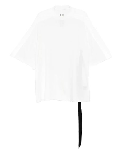 T-Shirt Con Orlo Asimmetrico di Rick Owens in White da Uomo