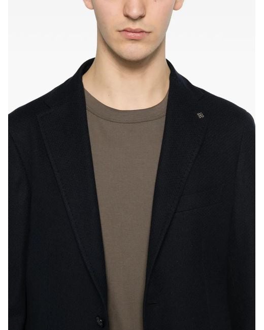 Tagliatore Black Single-Breasted Blazer for men