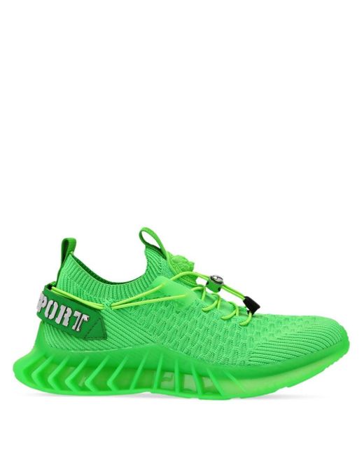 Philipp Plein Green Runner Knitted Sneakers