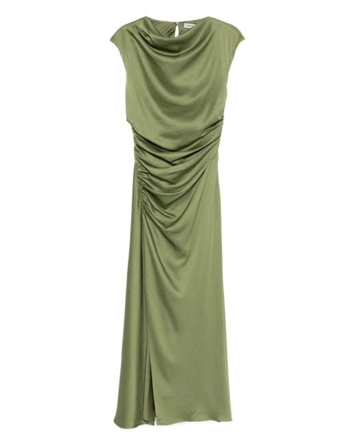 Abito Burke Midi Con Scollo Drappeggiato di Jonathan Simkhai in Green