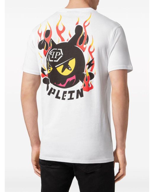 Philipp Plein T-Shirt mit Flammen-Print in White für Herren
