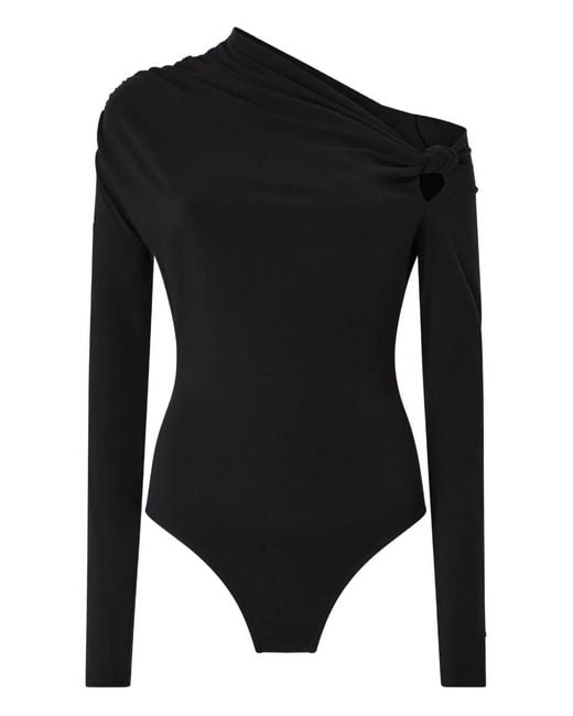 Pinko Black One-Shoulder Knotted Body