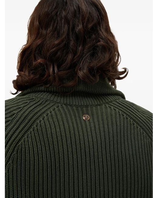 Versace Black Wool Knit Zip Sweater for men