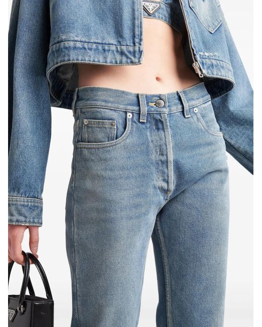Jean À Taille Basse Prada en coloris Blue