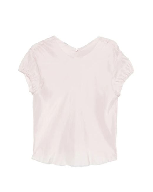 Susanne Bommer Pink Gathered-Sleeve Shirt