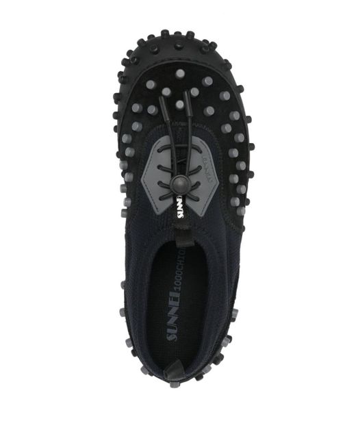 Sunnei Black 1000chiodi Stud-embellished Leather Sneakers