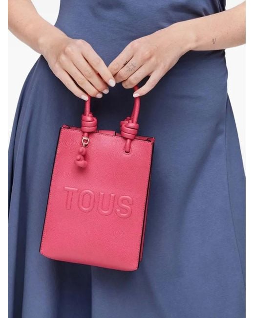 Tous ロゴエンボス ハンドバッグ Pink