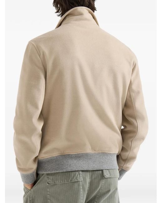 Brunello Cucinelli Natural Lightweight Virgin-Wool Cloth Outerwear Jacket for men