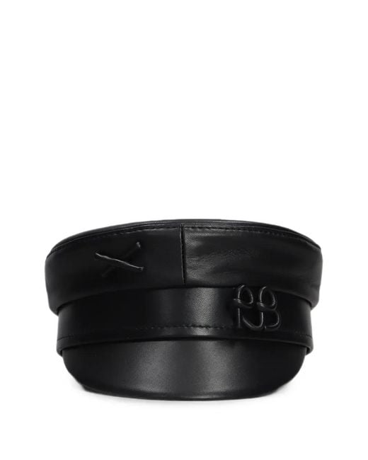 Ruslan Baginskiy Black Baker Boy Monogram-Logo Hat