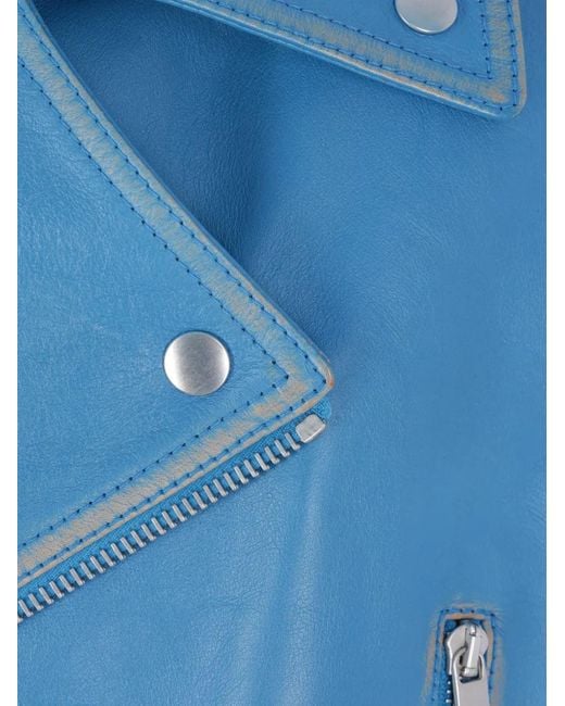 Jil Sander Blue Zip Belted Jacket for men