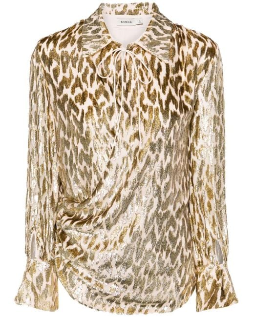 Blusa Luella con estampado de leopardo Jonathan Simkhai de color Natural