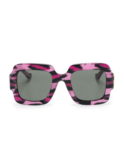 Gucci Multicolor Double-g Oversize-frame Sunglasses