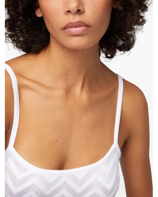 Missoni ジグザグパターン ミニドレス White