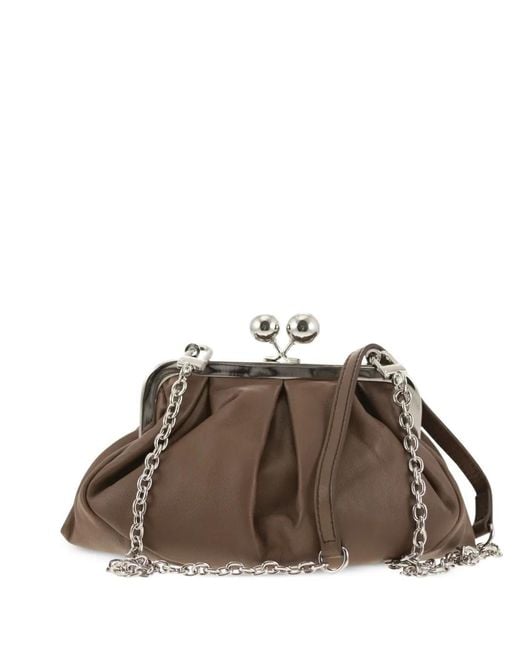 Weekend by Maxmara Brown Small Pasticcino Leather Clutch Bag