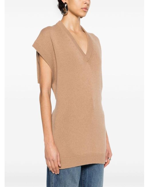 Gucci Brown Open-back Cashmere Top