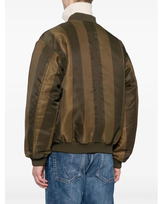 Maison Kitsuné Brown Striped Bomber Jacket for men