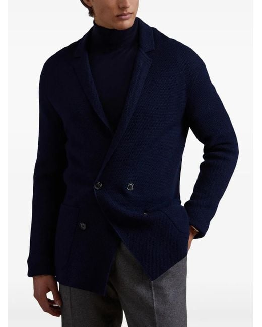 Ralph Lauren Blue Double-Breasted Cardigan for men